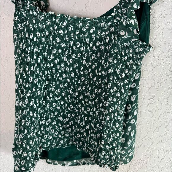 Reformation Lisbon Suzanna Ruffle Shoulder Top Size 10 - Picture 7 of 10